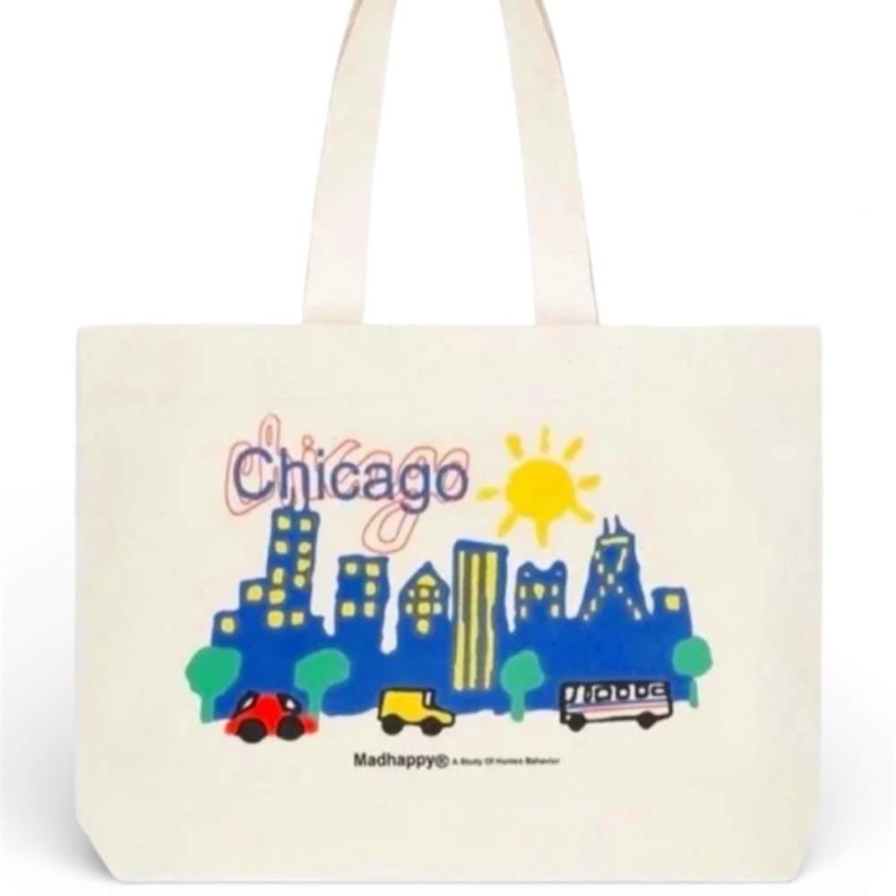 Madhappy Cityscape Tote with Blue and Yellow